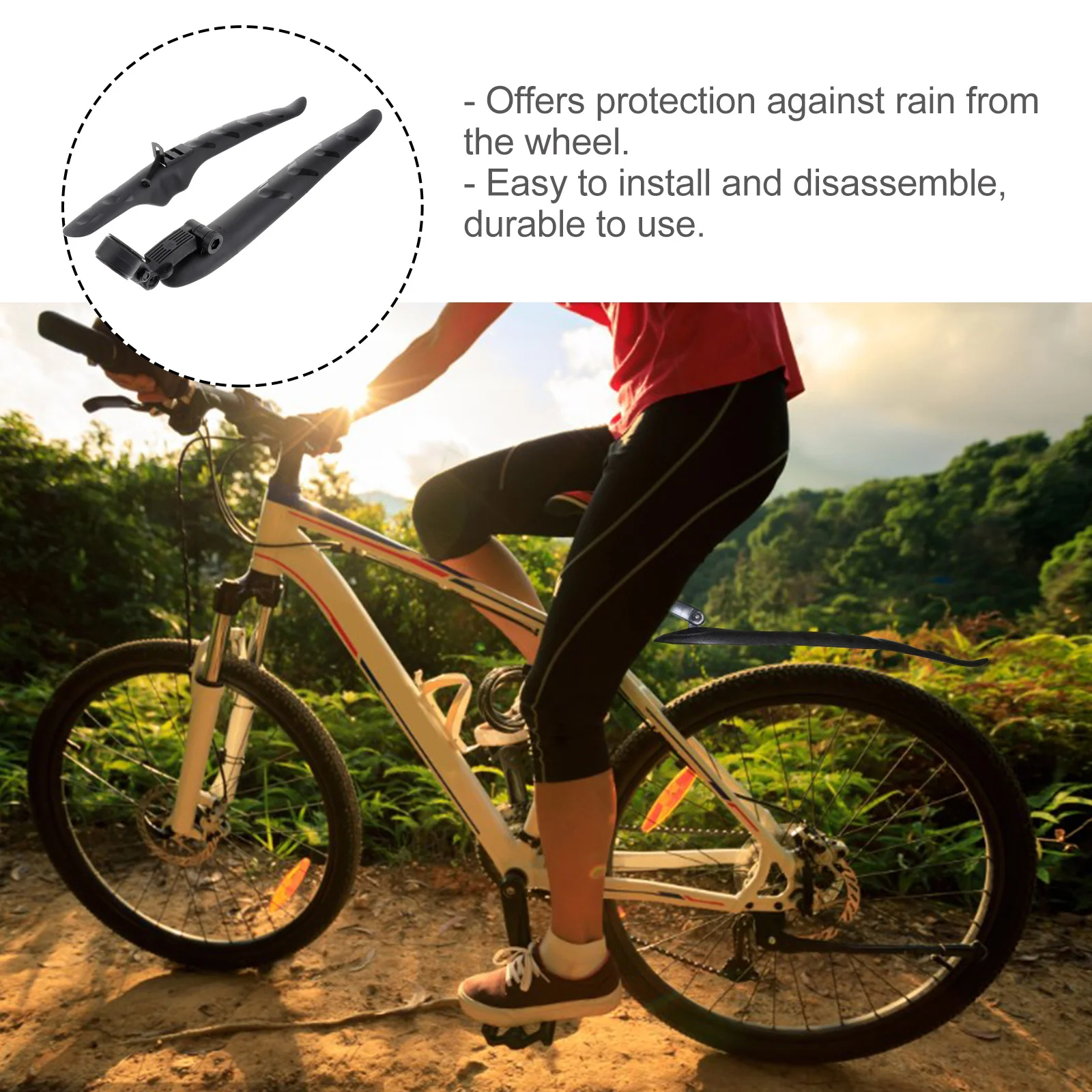

Bike Mud Guard for Road Bicycle Sturdy Waterproof Design Easy Install Fade Resistant Streamlined Look Cycling Accessory for All