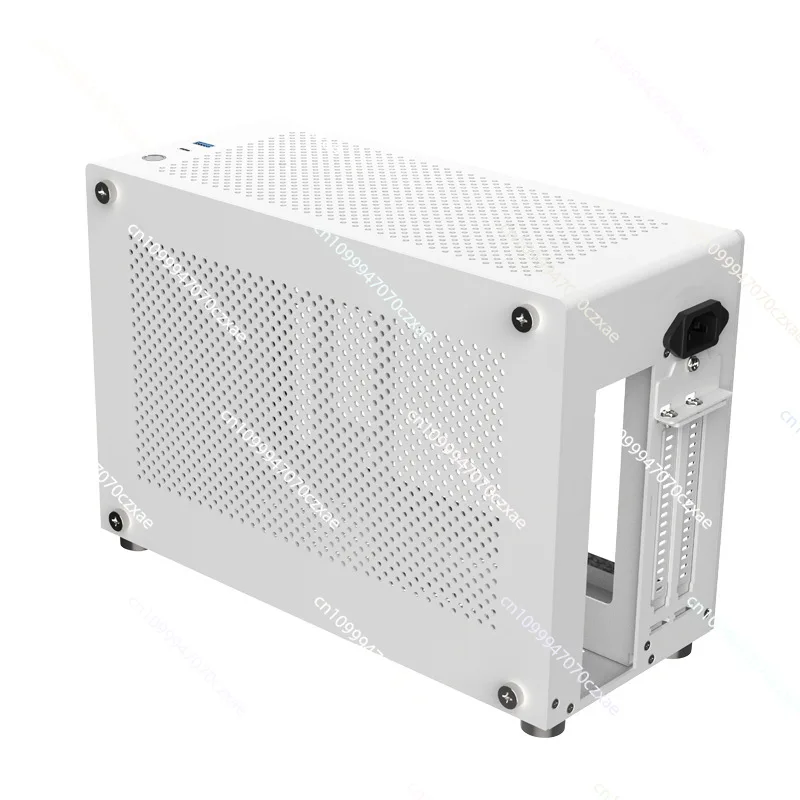 

ITX Aluminum Chassis A4 White Side Through, Small Host 2MM Thickened Aluminum Frame Mesh Aluminum Side Plate Small Box