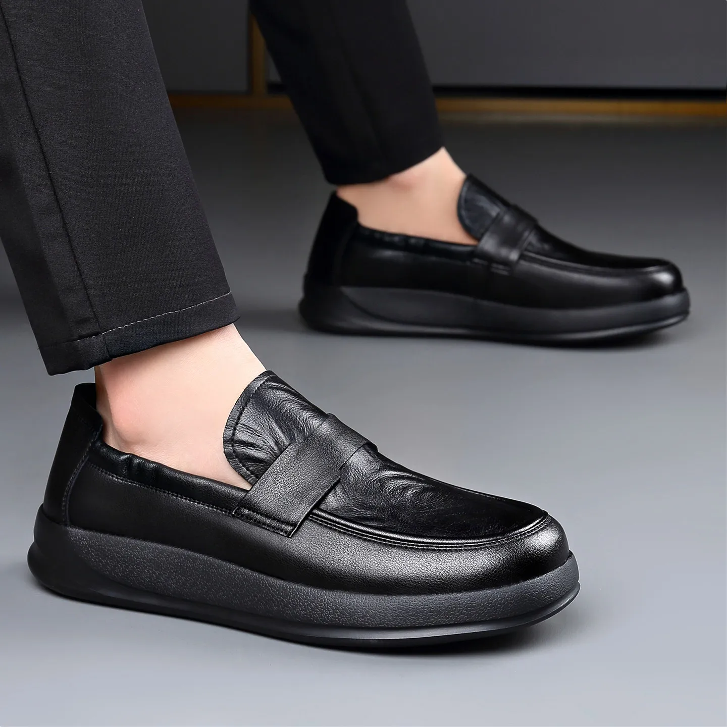 

Мужские кожаные туфли-лоферы Doudou: дышащие, легкие, на одной лямке, повседневные, для вождения, белые, с мягкой подошвой