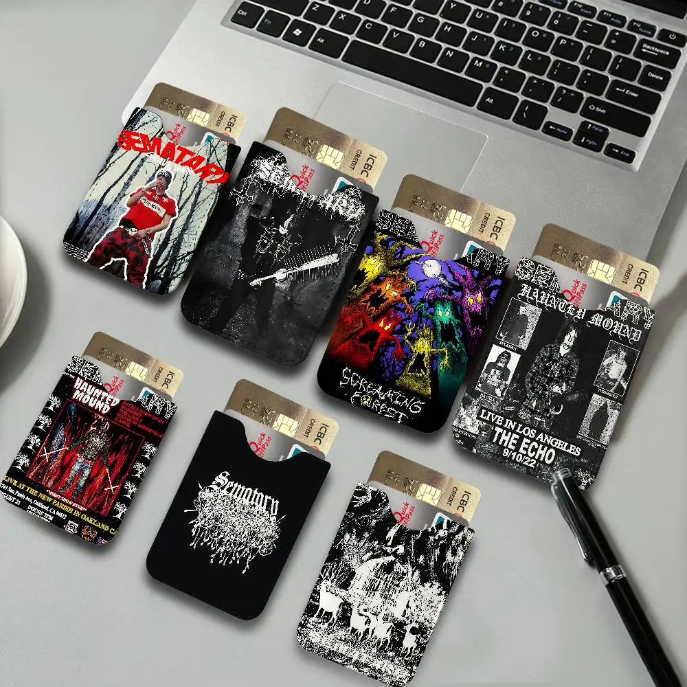Rapper S-Sematary PU Leather Cardholder Ultra Slim Credit ID Card Organizer Lightweight Business Card Holder
