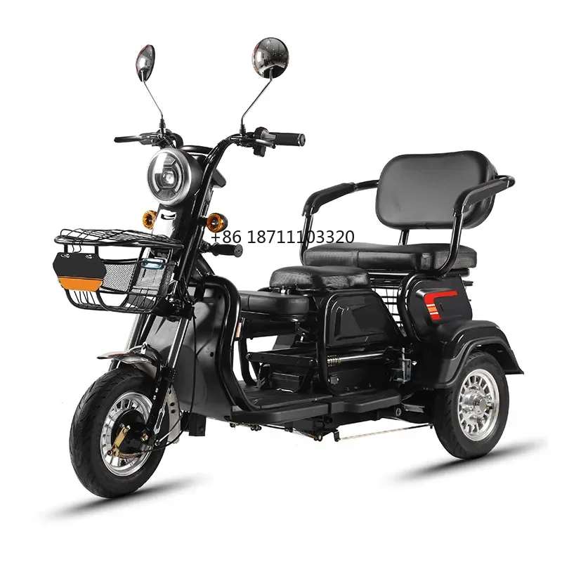 800W 1000W electric tricycles 3 wheel electric cargo bike household small scooter three-seat adjustable electric tricycles