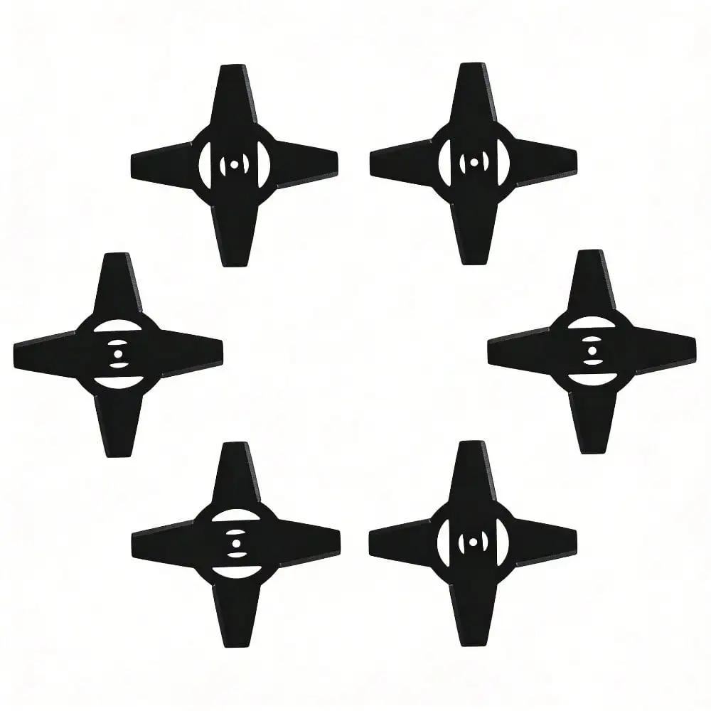 6pcs 150mm Universal  Metal Grass Trimmer Blades 4T - Brush Cutter Head Blades for Electric Lawn Mower, Lawnmower Accessories