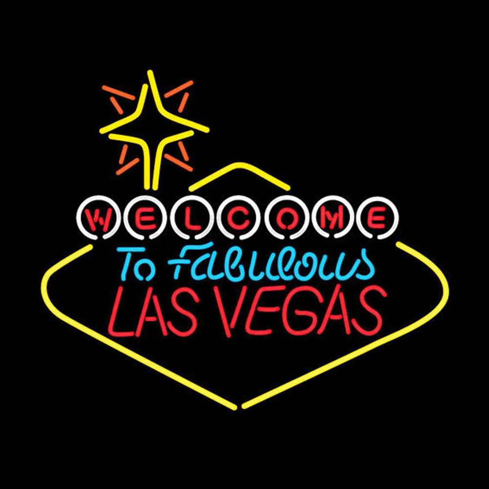 Imagem -02 - Bem-vindo ao Famoso Las Vegas Neon Sign Custom Handmade Real Glass Tube Bar Store Estética Room Decor Display Light 31 x 24