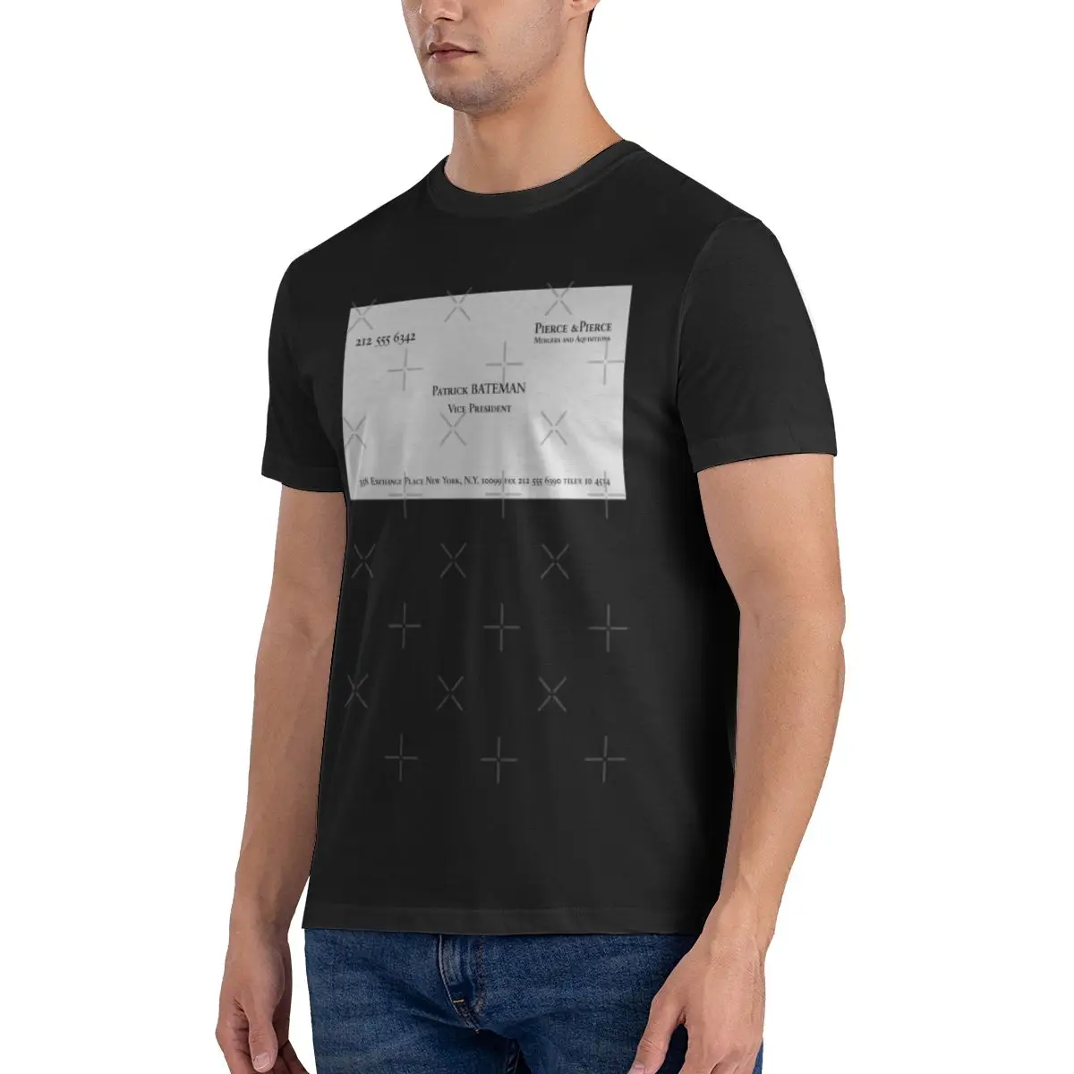 مضحك باتريك بيتمان S بطاقة الأعمال من الأمريكية النفسي تي شيرت رجالي مطبوعة بلايز فضفاضة ونحيفة تناسب المرأة تي شيرت
