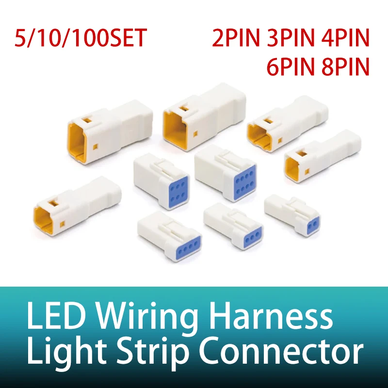 5/10/100 ensembles de connecteurs des véhicules à moteur JST02R-JWPF-VSLE 2/3/4/6/8 Pin imperméabilisent les prises mâles et femelles de bout à bout de connecteurs
