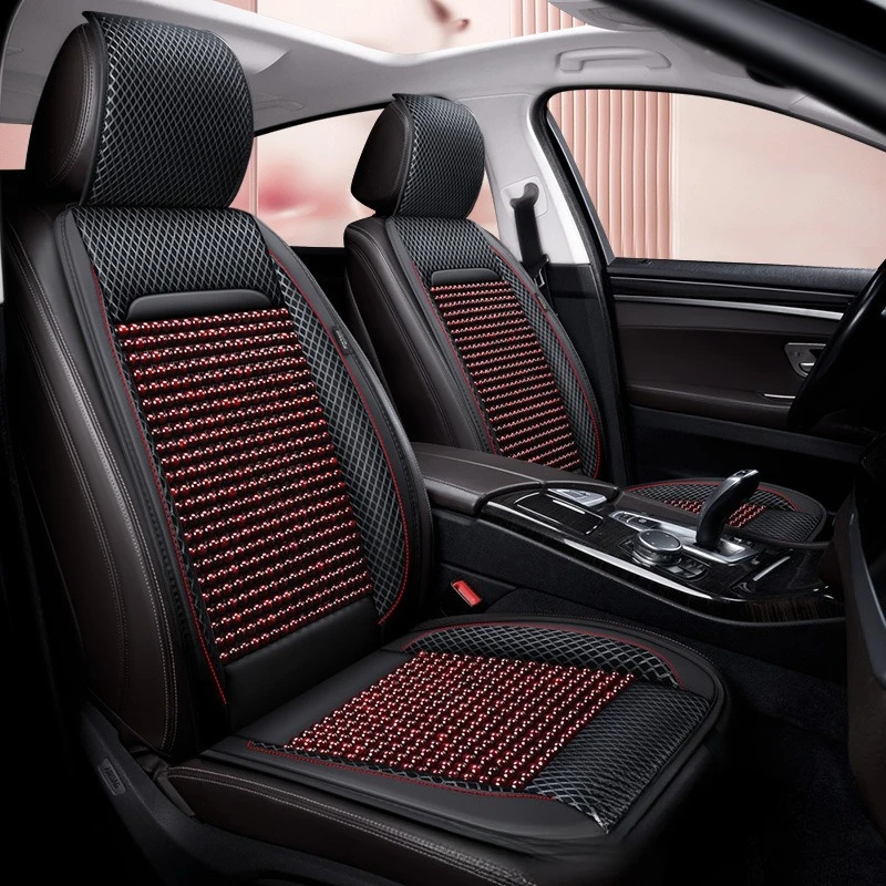 

2025 New Wooden Bead Ice Silk Car Seat Cushion Breathable Massage Ventilated Single Seat Pad Universal Fit Hot Sale