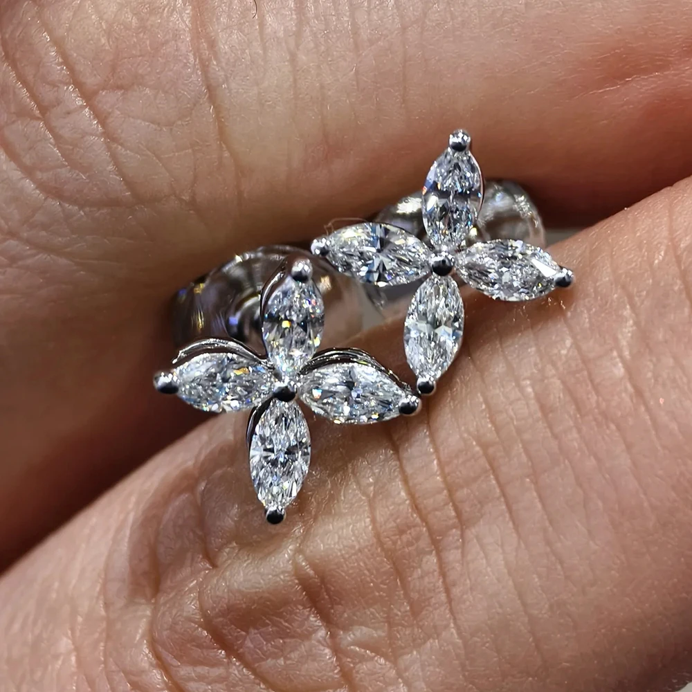 

3x6mm Butterfly Moissanite Jewelry Sets for Women Luxury D Color Pendant Necklace Stud Earrings 925 Silver Wedding Jewelry GRA