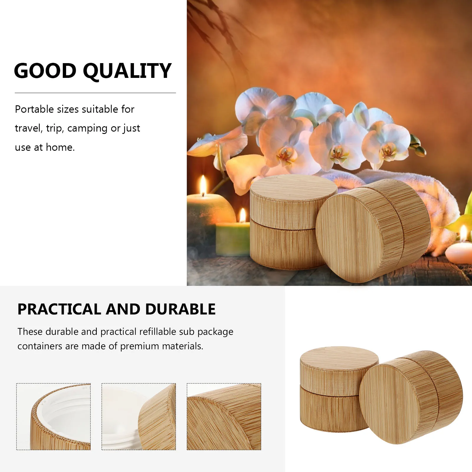 

2Pcs Cream Jars Travel Size Empty Portable Containers for Lotions Shampoos Practical Durable Storage Dispenser Bottles High