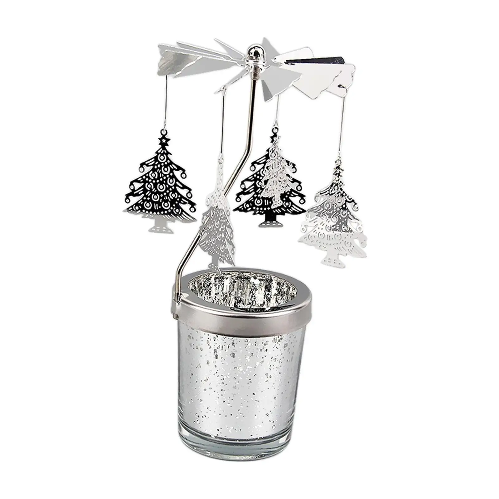 Rotating Candlestick Pillar Candle Tea Light Candle Holder for Home Holiday