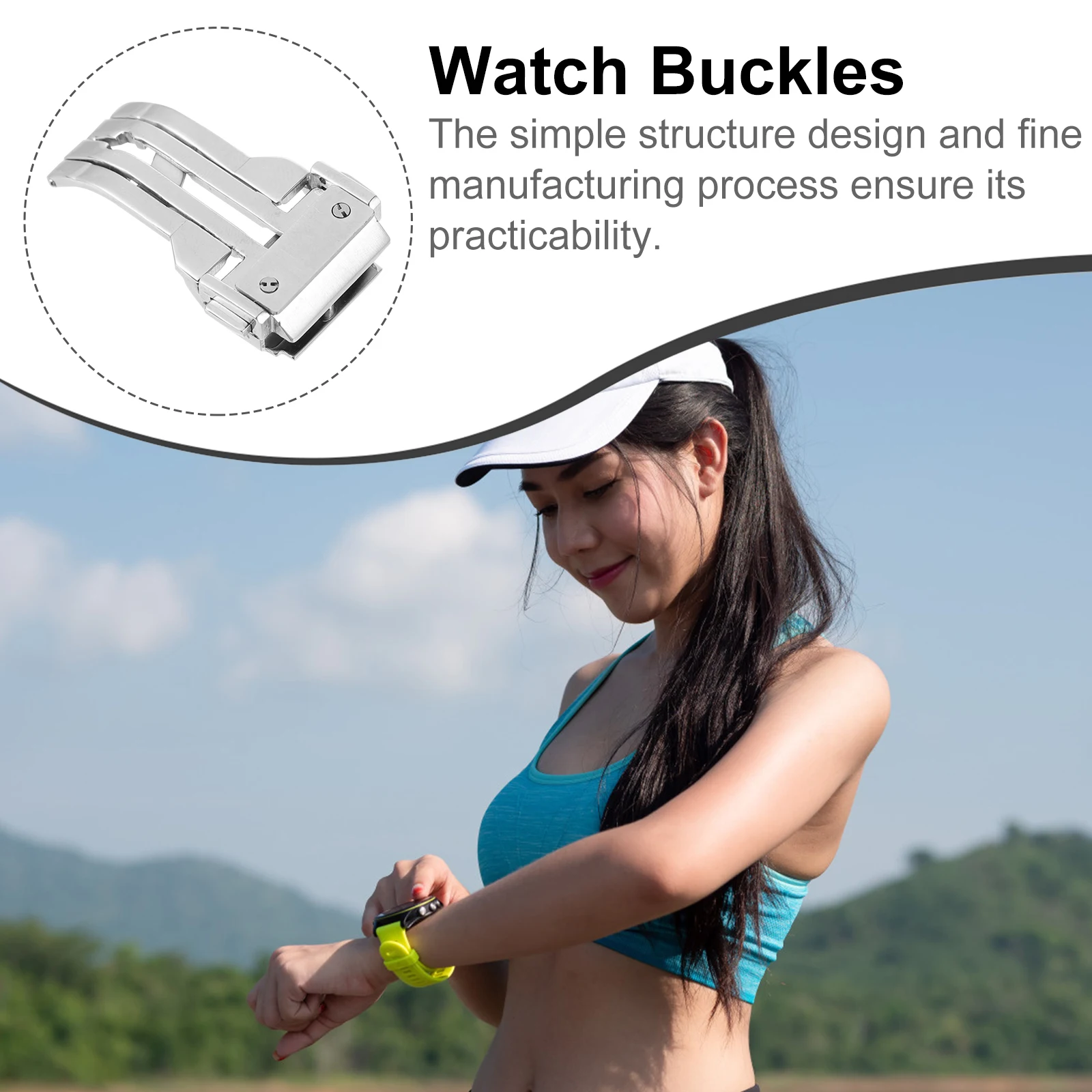 

1pc Alloy Clasp Practical Accessories Creative Watchband Buckles Durable Easy Replace Watchband Alloy Watch Buckle Watch Buckles