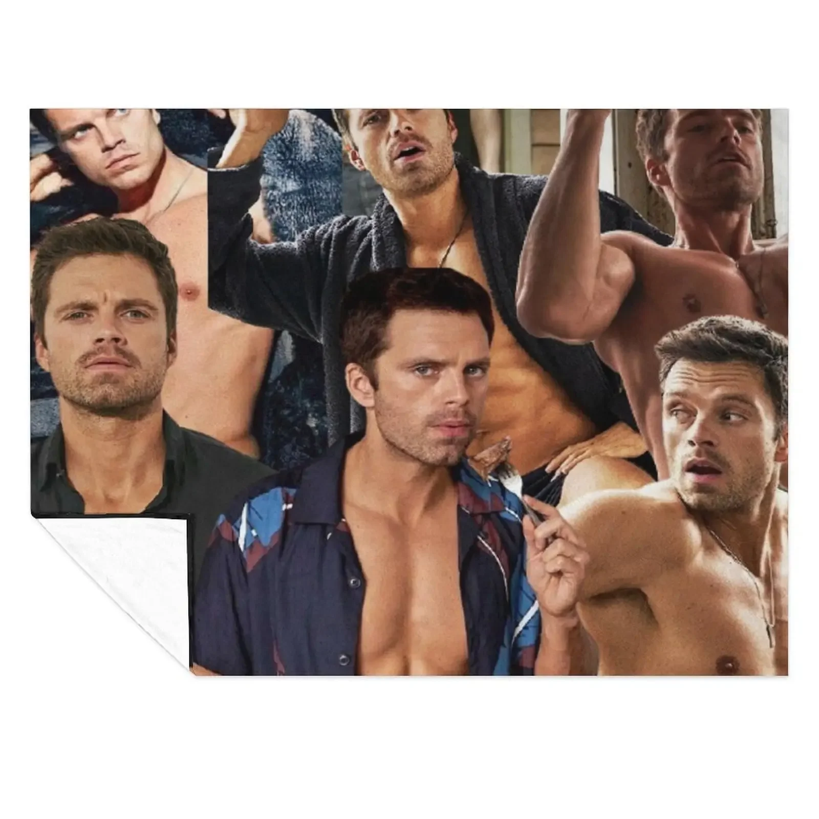 

Sebastian Stan collage Throw Blanket Weighted Luxury St For Sofa Thin Luxury Brand Blankets