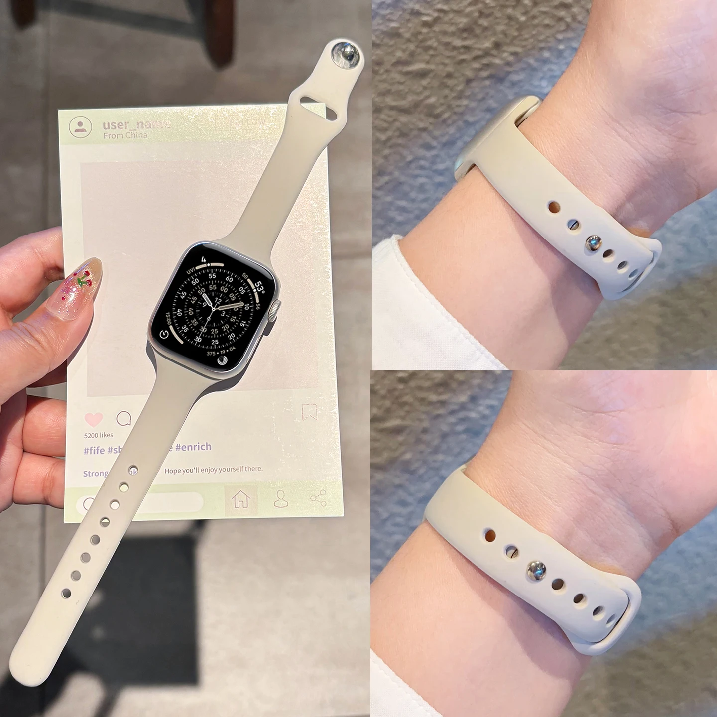 Breathable Silicone Strap For  - đánh giá và giá Smartwatch Apple Watches For Men