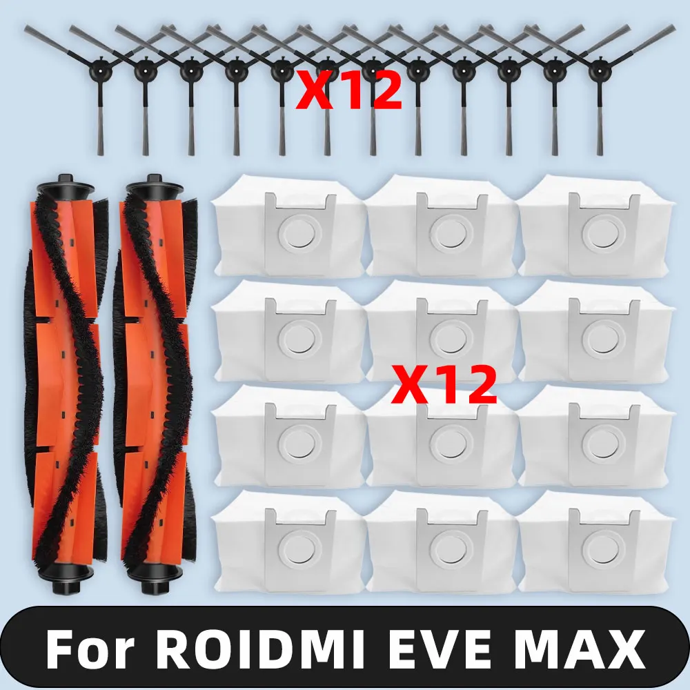 Compatible For ROIDMI EVE MAX Spare Parts Main Side Brush Dust Bag Accessories Consumables