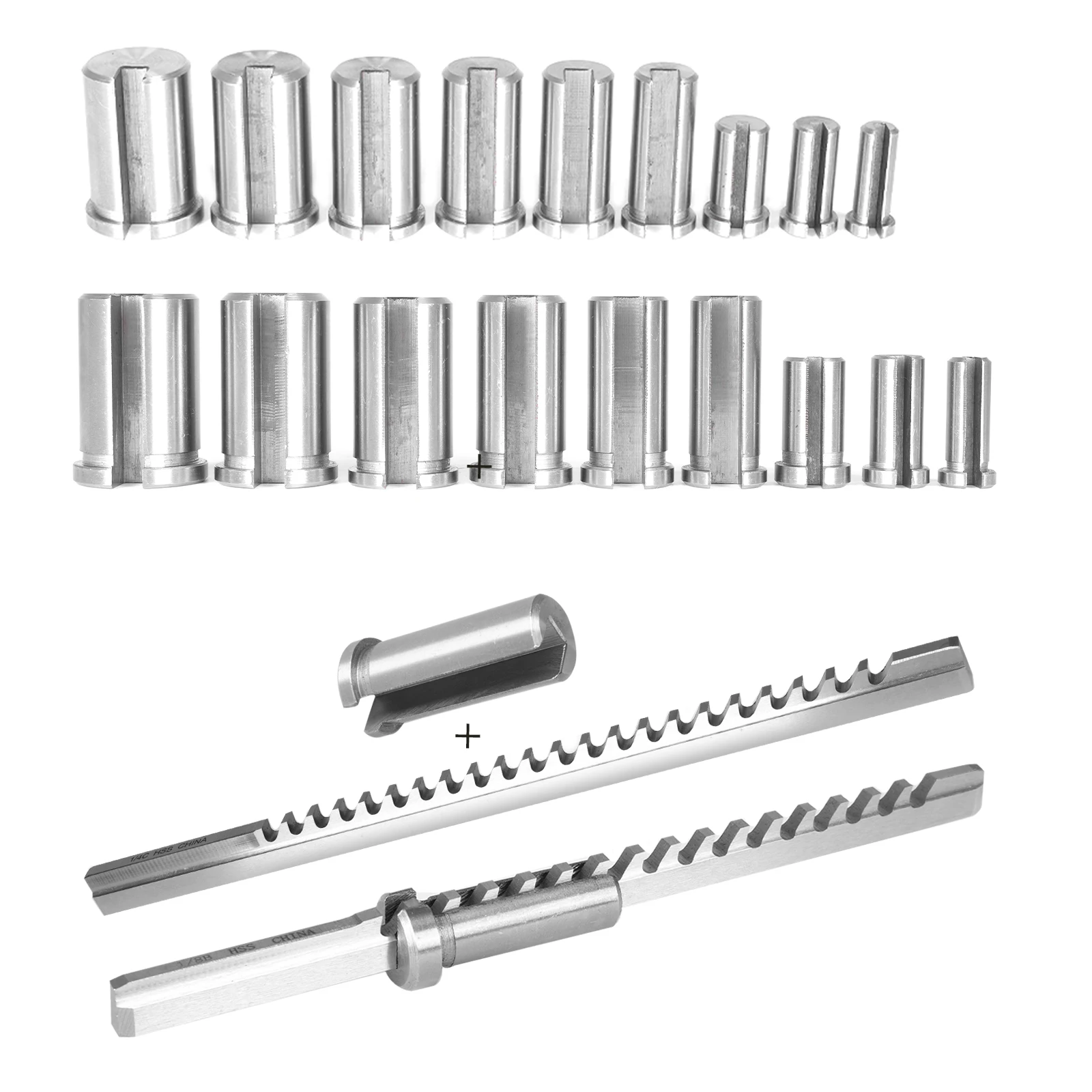 مجموعة 30 قطعة من الدبابيس الإمبراطورية مع 5 دبابيس و18 جلبة و7 حشوات أداة قطع المفاتيح المترية لتصنيع المعادن