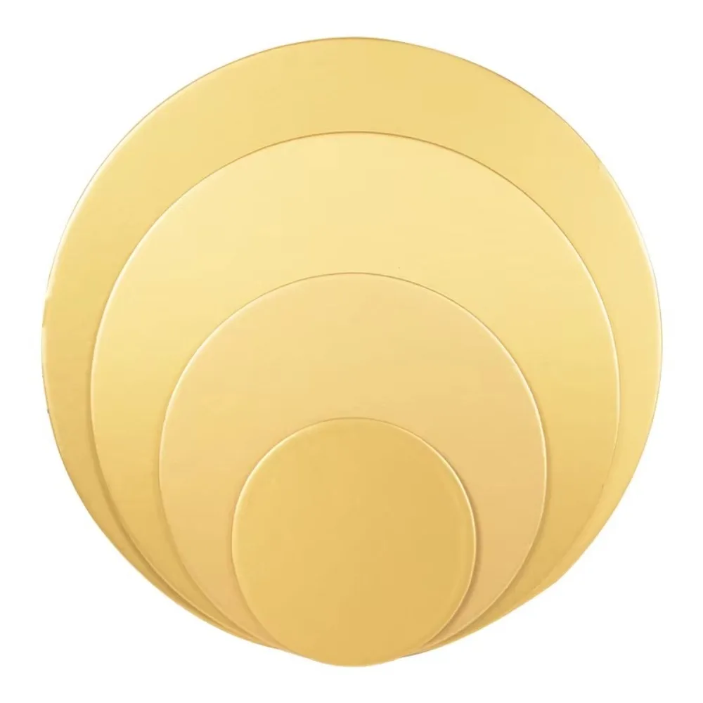 10pcs Durable 6/8/10 Inch Round Cake Board Cardboard Circle Cupcake Base Golden Dessert Tray Cake Decorating Supplies