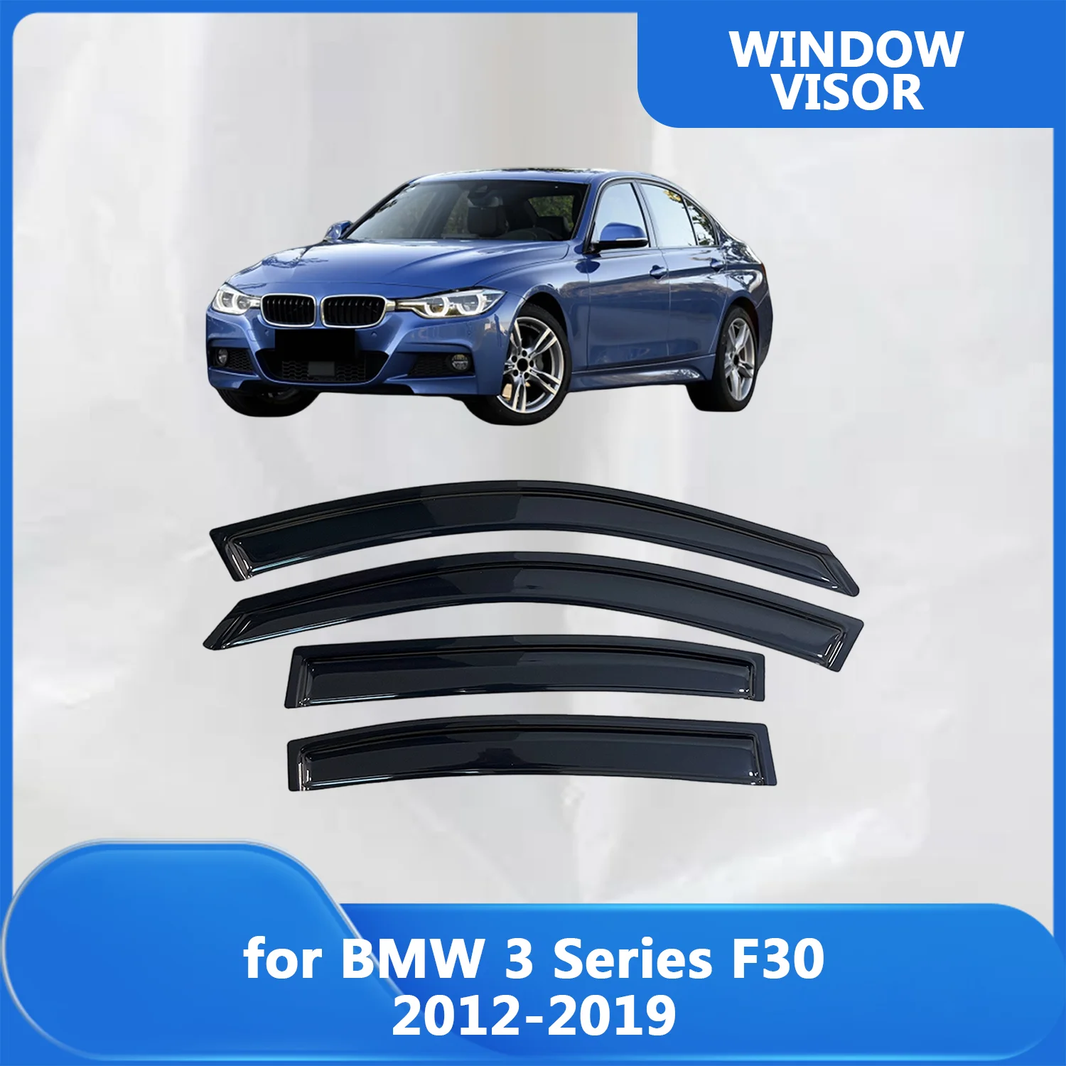 

Window Visor for BMW 3 Series F30 2012 2013 2014 2015 2016 2017 2018 2019 Wind Deflectors Rain Guards Door Visor Vent