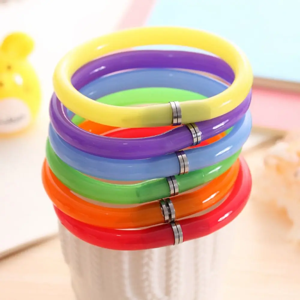 

6PCS School Office Supplies Student Gift Writing Tools Blue Ink Wristband Shaped Ballpoint Pen Gel Pen Bracelet Pen