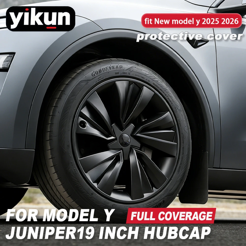 

4PCS Wheel Cover Performance Replacemen Hubcap Full Crossflow Rim Cover Accessories for Tesla Model Y 19 Inch Juniper 2025 2026