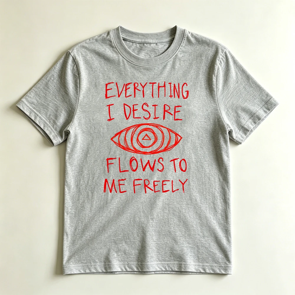 Affirmation Eye Graphic Women T Shirt Summer Beach Vacation Style Casual Tee Top Positive Quote Slogan Aesthetic Tops