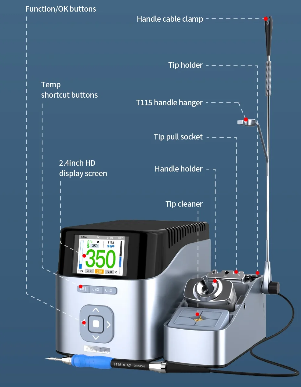 ใหม่ Aixun T410 T405 T435 BGA Soldering Station สนับสนุน T245 T210 T115 จับสําหรับโทรศัพท์มือถือ PCB เมนบอร์ดซ่อมอิเล็กทรอนิกส์