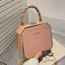 Mini maleta de diseñador de lujo para mujer, bolsos de cuero PU de alta calidad, bolsos de fiesta, bolsos de mensajero con cadena, bolso cruzado, caja