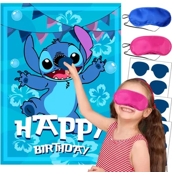 Disney Blue Lilo & Stitch Poster Stickers Achtergrond Verjaardagsfeestje Spel Decoratie Baby Douche Kinderen Jongen Meisje Benodigdheden Gunst Set