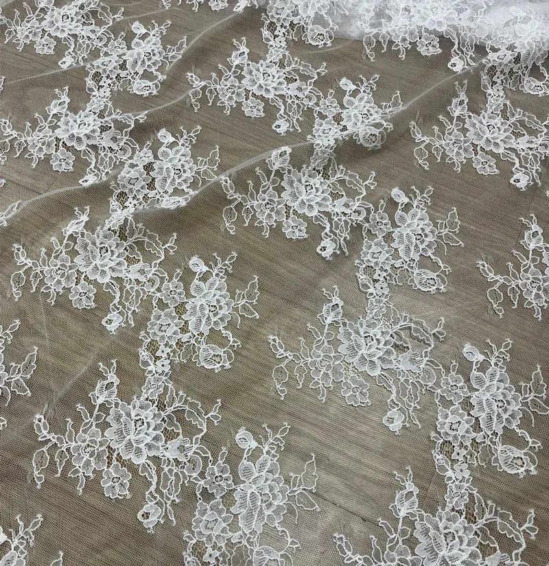 150CM Wide Off White Soft Lace Thick Cotton Quality Florals Decorative Lace 1 Meter Price