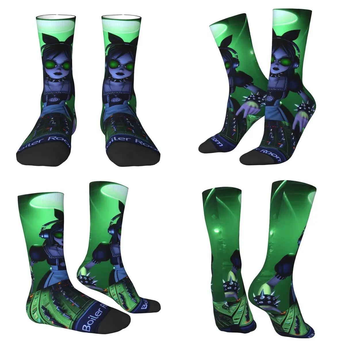 

Rock Electronic Music Dj Zombie Socks Sweat Absorbing Stockings All Season Long Socks Accessories for Man's Woman's Christmas