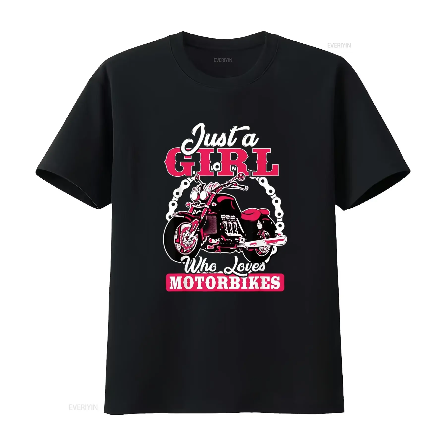 Camiseta con cita de Just A Girl Who Loves Moto para mujer, camiseta negra vintage lavada para hombre, Top suave para uso diario