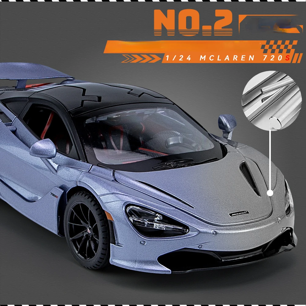 1:24 McLaren 720S Alloy Model Sport Car Diecast Metal Toy Car Series Collection Simulation Sound & Light Toy Car Boys Gift C115