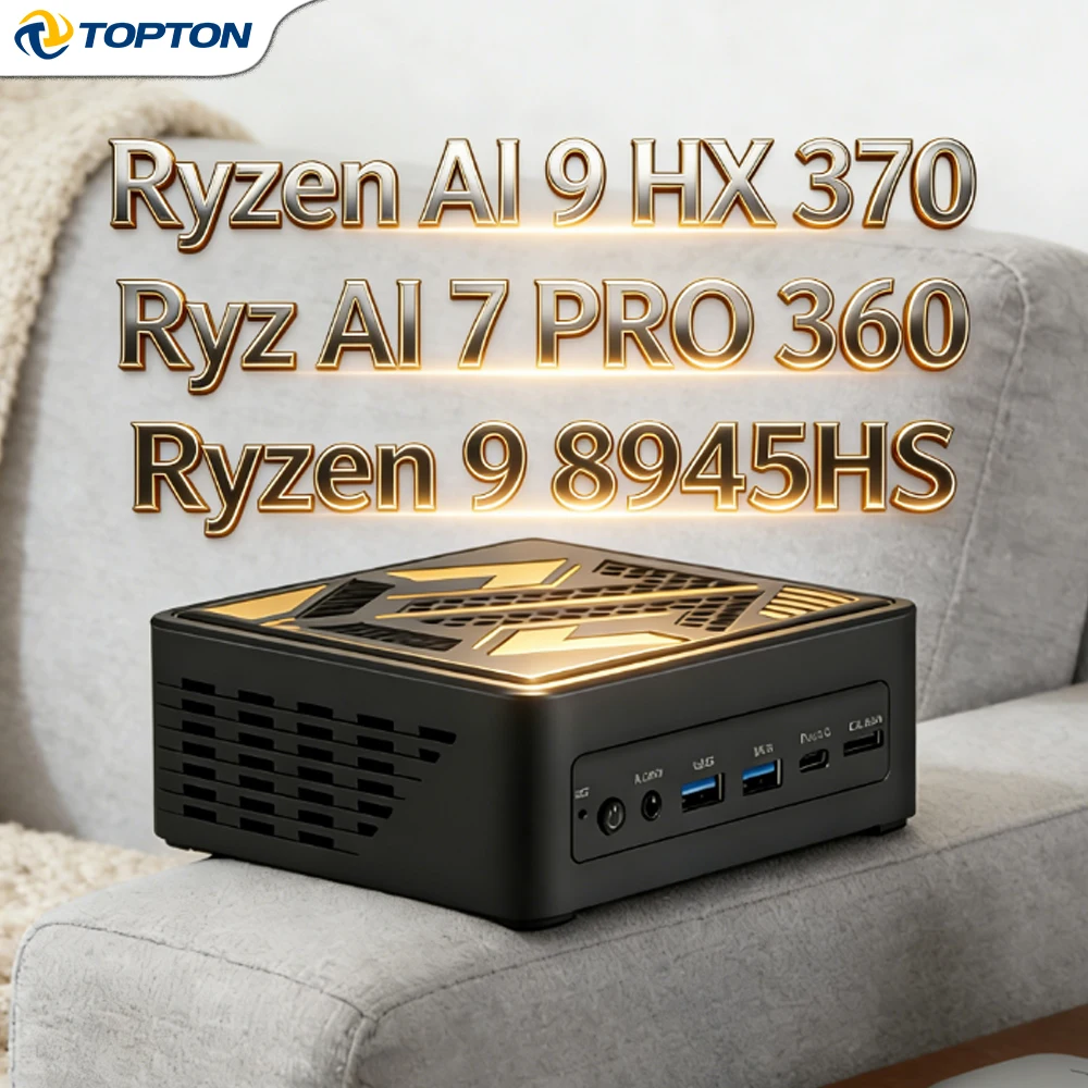 Mini PC de jeu Oculink AMD AI 9 HX 370 7 H 255 Ryzen 9 8945HS/R7 8845HS, 2x2.5G LAN, 2xPCIe4.0, 2xDDR5, Mini ordinateur NUC, WiFi6