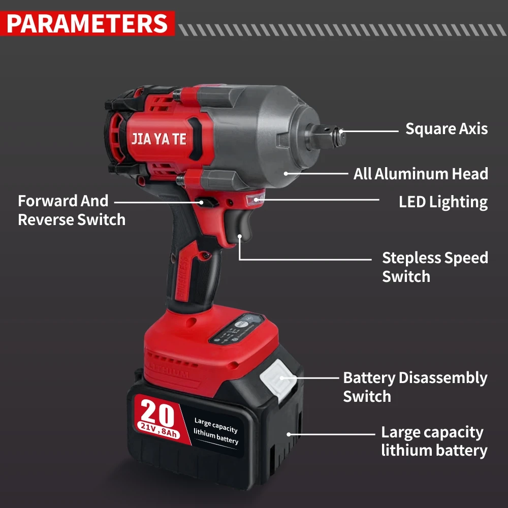 850N.m High Torque Brushless Electric Impact Wrench Cordless Screwdriver Electric Drill Car Repair Set For Makita 21V Battery