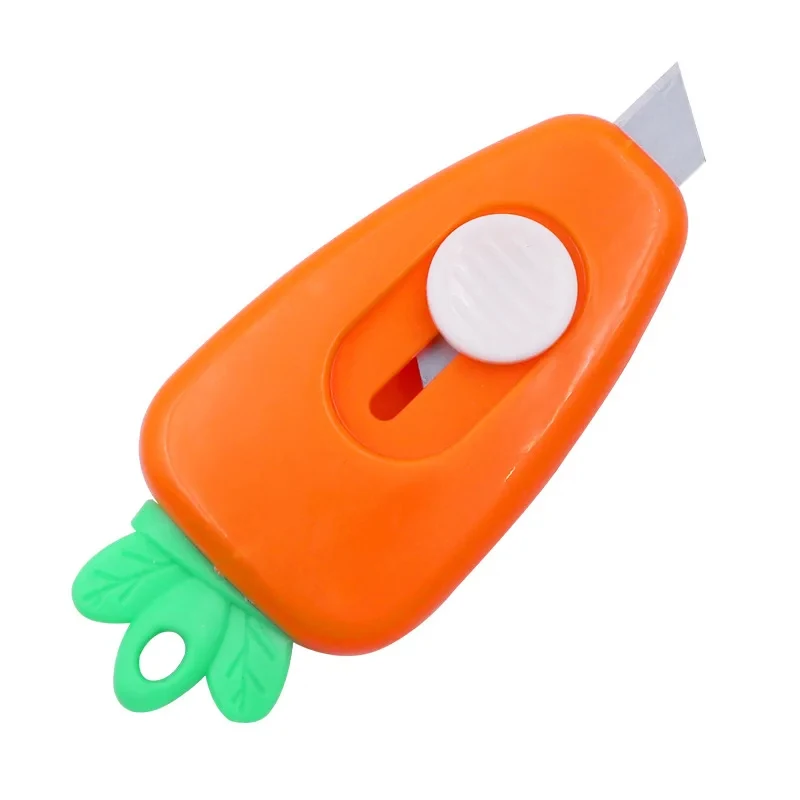 Mini Cute Carrot Art Utility Knife Box Knife Paper Cutter Craft Wrapping Refillable Blade Utility Knife Paper Cutter Stationery