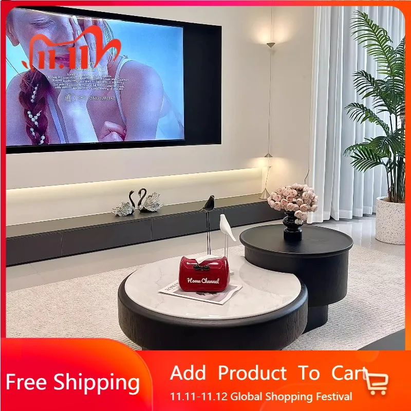 

Round Adjustable Coffee Table Living Room Save Space Interior Fashion Side Table Chinese Style Couchtisch Space Saving Furniture