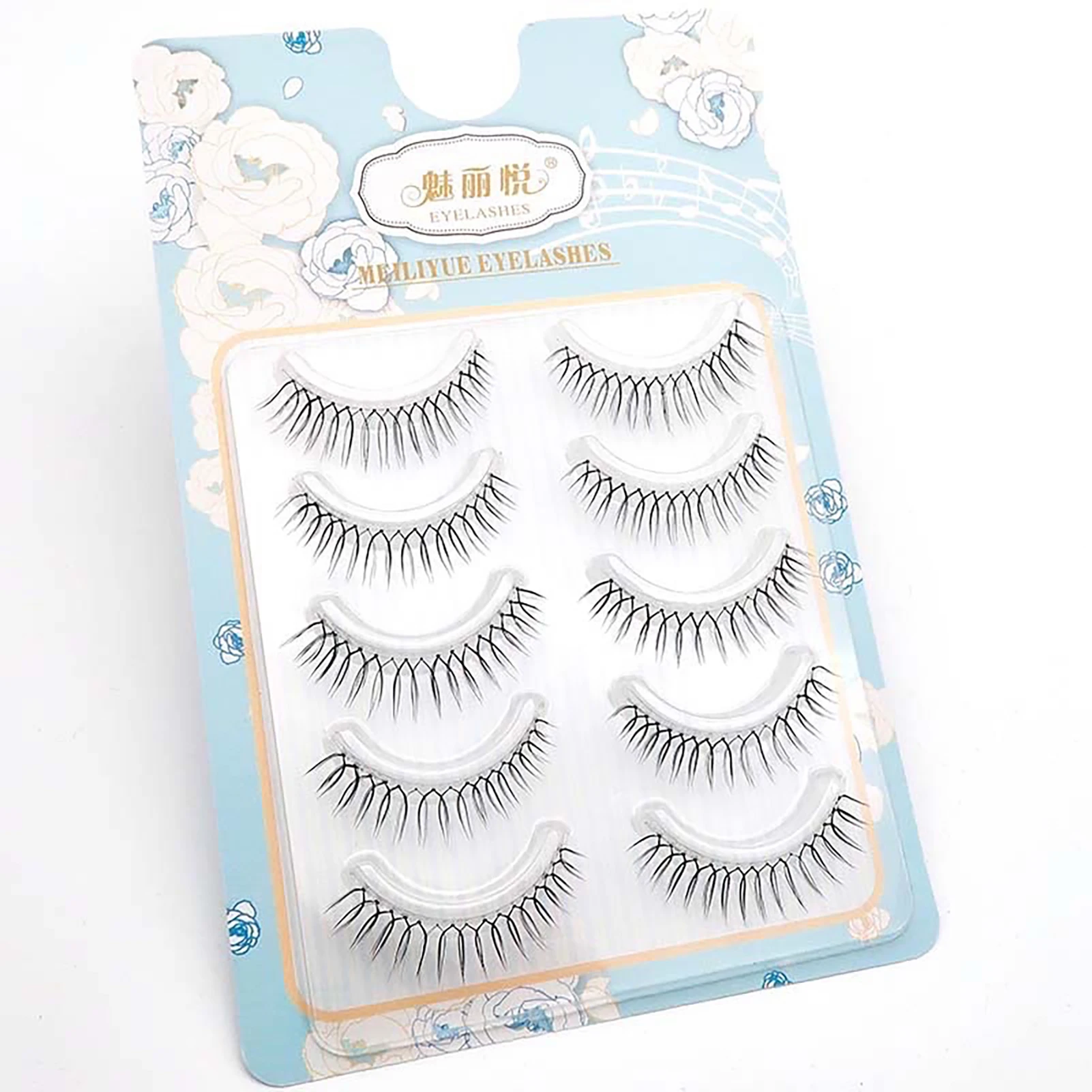 Korean Girl Natural U-shaped Eyelashes Soft Mink Lashes Clear Stem Zhang Yuanying Manga False Eyelashes Reusable 9-11.5mm