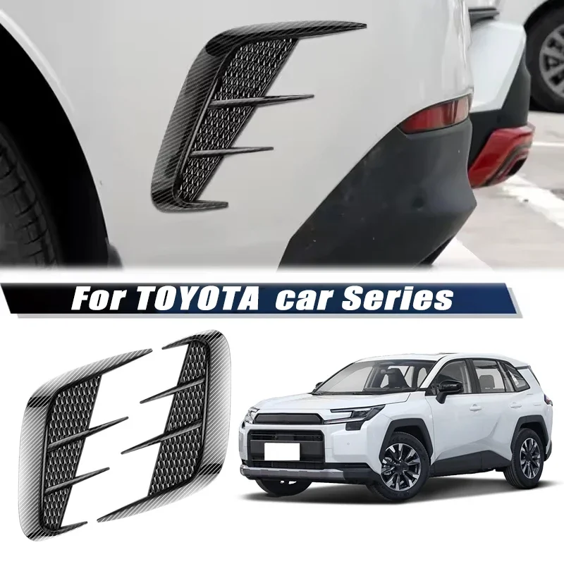 Carbon Fiber Car Fender Trim Car Sticker Shark Gills Simulation Side Intake Body Sticker Accessories For Toyota Car Series