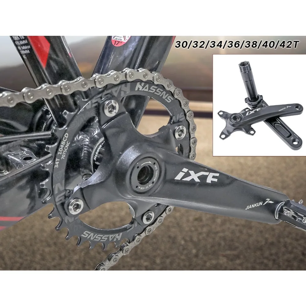IXF Mountain Bike DUB Split Hollow Crankset 10/11 Speed 104BCD Narrow-Wide Single Chainring Bicycle Replacement Parts