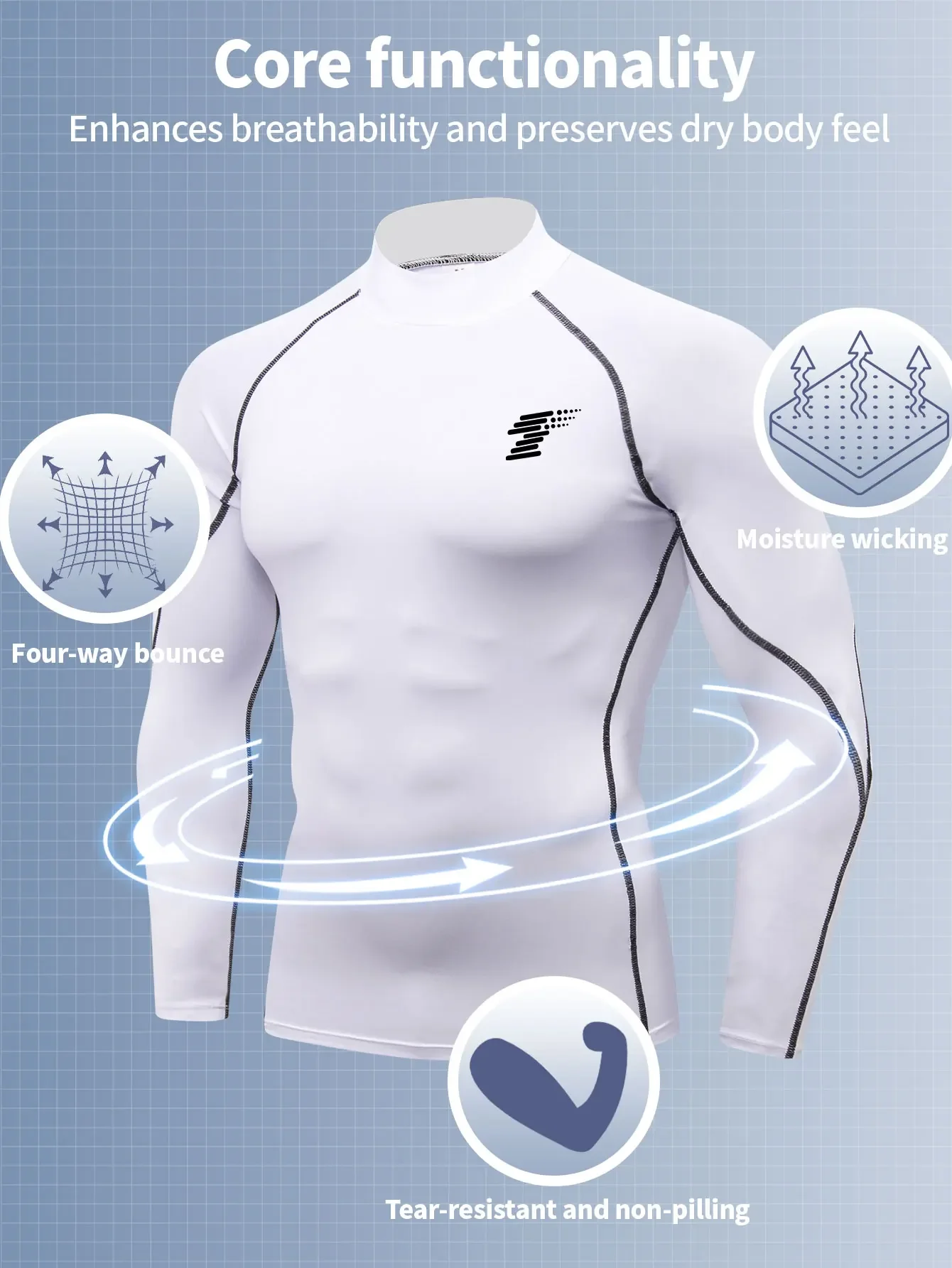 

Men's sportswear tops, outdoor sports quick-drying tight-fitting tops, running and hiking training T-shirts