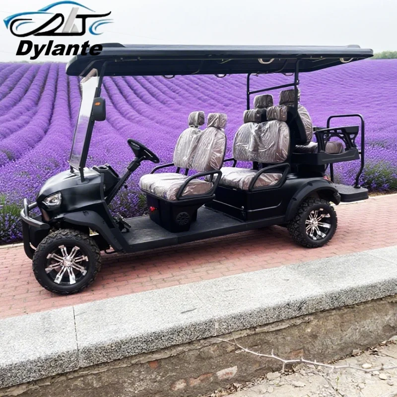 

Quality Mobility Scooter Club 6 Seater Electric Golf Cart 72V 5000W Motor Off Road Golf Cart Chair Black Leather With Headrest