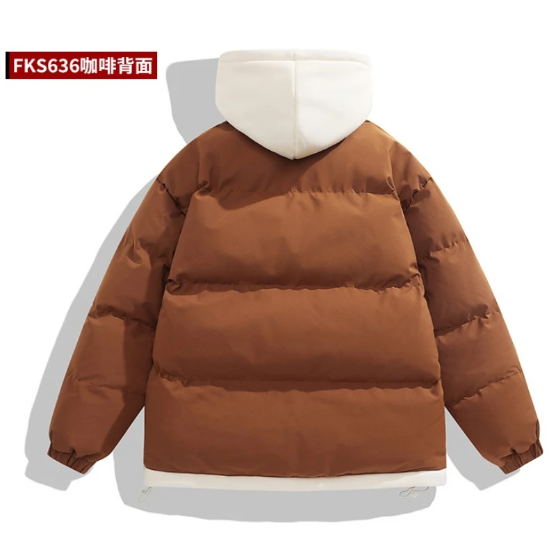 Winter Parkas Man Gold Graphene Thick Patchwork Hooded Drawstring Padded Jacket Leisure High Street Outdoor Windproof Parkas