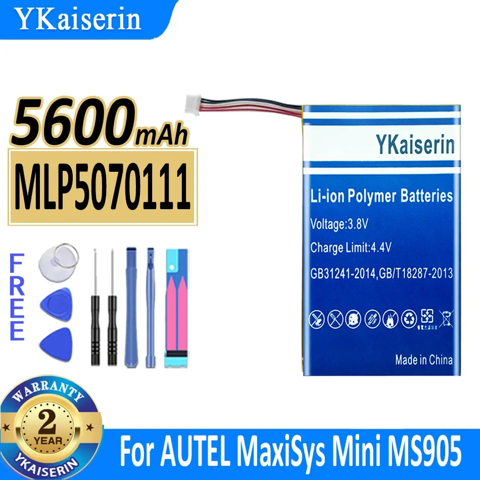 5600mAh YKaiserin Battery MLP5070111 (5 line) For AUTEL MaxiSys Mini MS905 MS906 MK808 MK808BT MK808TS Batteries