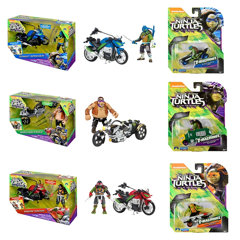 

Original Teenage Mutant Ninja Turtle Anime Figure Leonardo Raphael Jointly Movable Motorcycle Vehicle Ornament Kid Birthday Gift