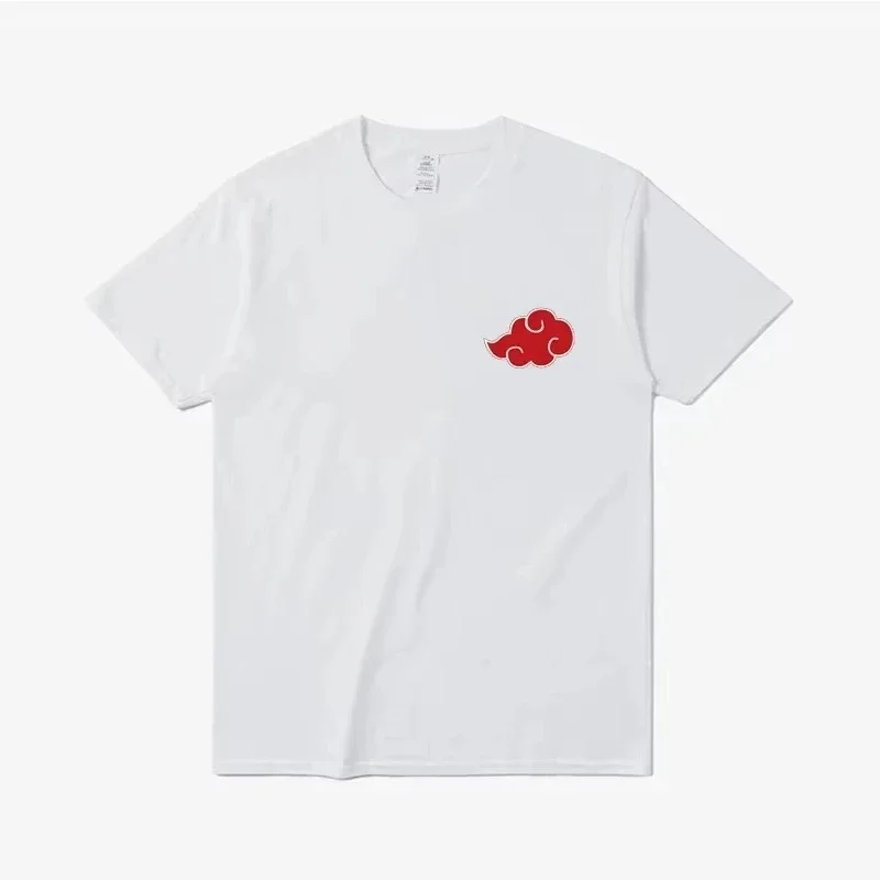 Camisetas con estampado de símbolos de nube de Akatsuki de Anime japonés MINISO, ropa de calle para hombre, camisetas de manga corta para mujer, ropa de marca