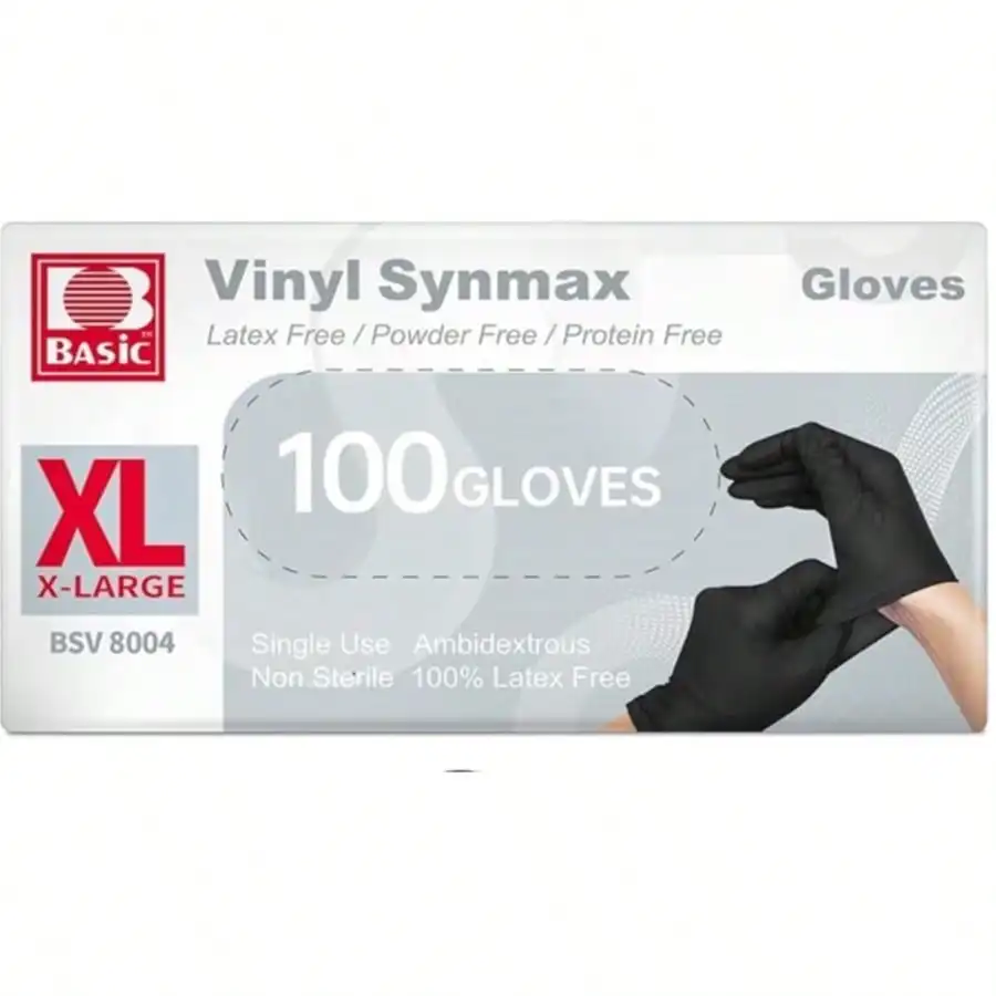 100pcs Black/Blue/Clear Vinyl Synthetic Gloves, 4 Mil, Latex Free Disposable Gloves For Cooking, Cleaning, And Food Prep Outdoor Food Household Cooking Cleaning Hair Nail Tattoo Salon
