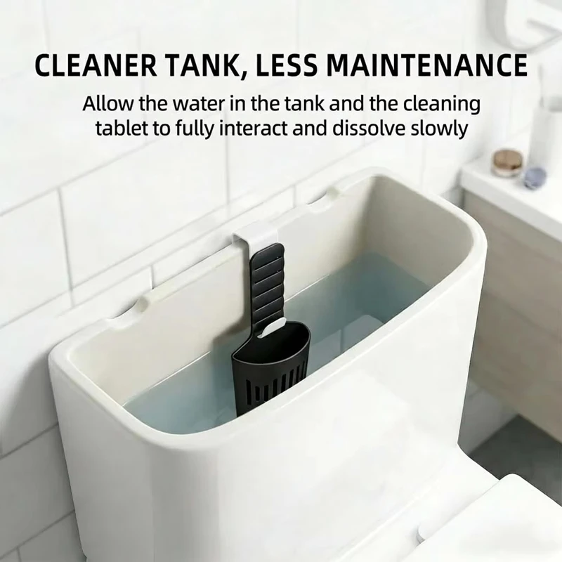 

Silicone Toilet Tank Cleaner Basket - Hanging Adjustable Toilet Cleaning Tablet Holder for Slow Release, No Rust, Easy Install