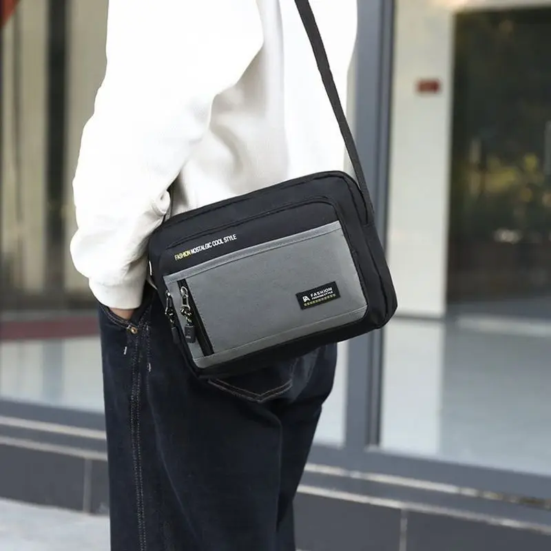 

Business Men Crossbody Bag Large Capacity Shoulder Bag Multi Compartment Water Resistant Work Travel Office Essentials Bag