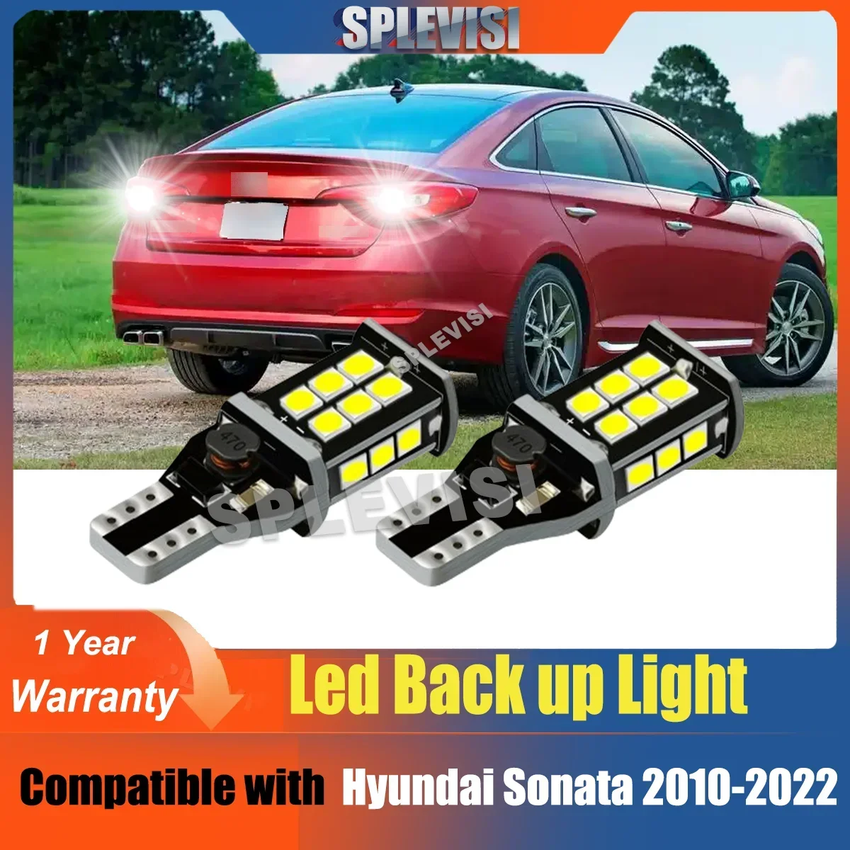 

Bright White SMD 3030 Backup Reserve Light For Hyundai Sonata 2010 2011 2012 2013 2014 2015 2016 2017 2018 2019 2020 2021 2022