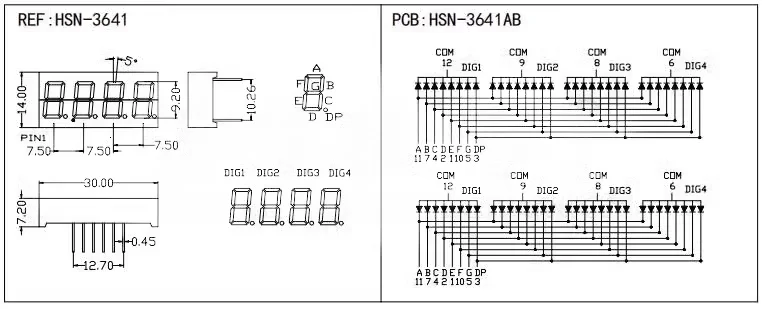 5 Stück Digitalröhren-Display 0,28 0,36 0,4 0,56 Zoll LED 7-Segment Gemeinsame Anode/Kathode 1 2 3 4 Bit Rot Blau Weiß Grün Gelb – Detail 14