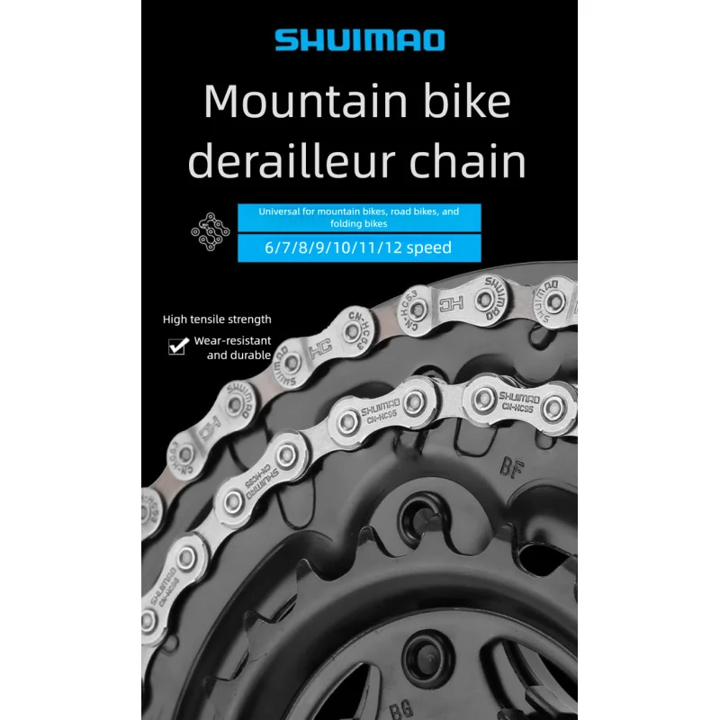 Bicycle Chain 8 9 10 11 12 Speed MTB Road Bike Velocity Chains with Magic Buckle Chrome Molybdenum Steel Wear-Resistant Deraille