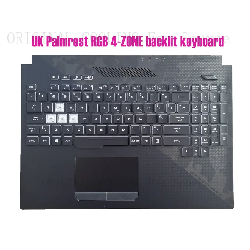 R+  UK Palmrest RGB 4-ZONE backlit keyboard for Asus GL504GS GL504GW G515GW